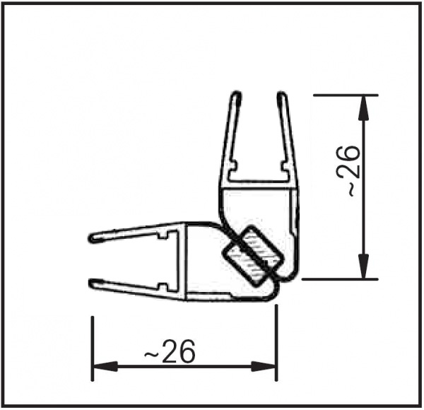 #3203-8 Dichtleisten-Set für 8mm Glas (1x2231+1x2254+1xAuswahl)